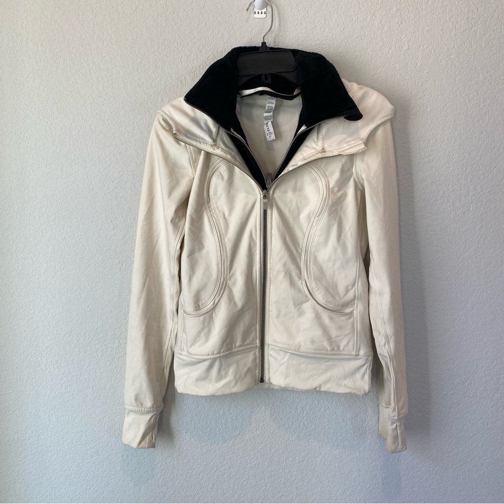 Lululemon Off White Scuba Jacket With Interior Vest Size 4